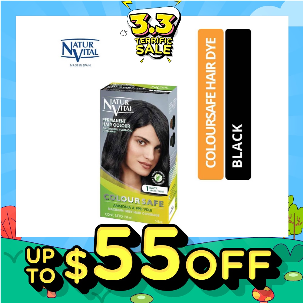 NATURVITAL Coloursafe Permanent Hair Colour Black 1 150ml