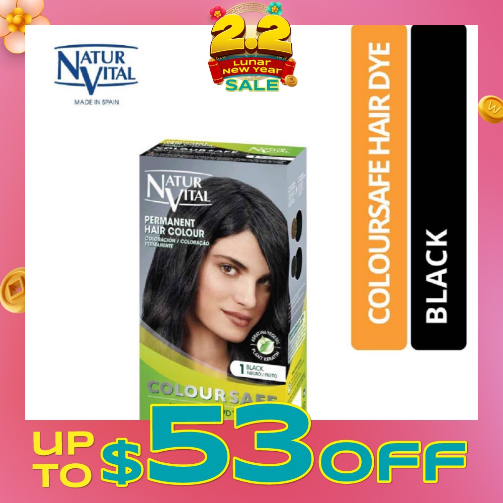 NATURVITAL Coloursafe Permanent Hair Colour Black 1 150ml