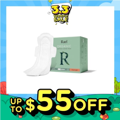 RAEL Overnight Pads With Organic Cotton Cover 10s