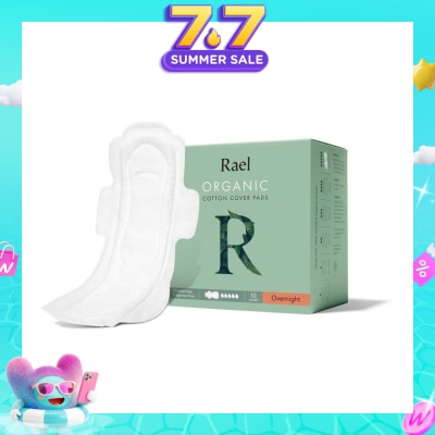 RAEL - Overnight Pads With Organic Cotton Cover 10s
