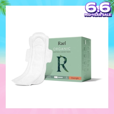 RAEL Overnight Pads With Organic Cotton Cover 10s
