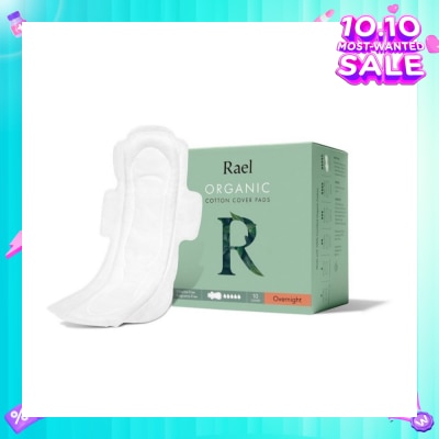 RAEL Overnight Pads With Organic Cotton Cover 10s