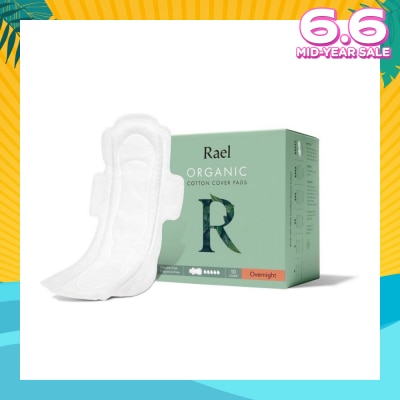 RAEL Overnight Pads With Organic Cotton Cover 10s
