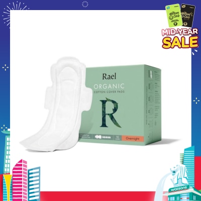 RAEL Overnight Pads With Organic Cotton Cover 10s
