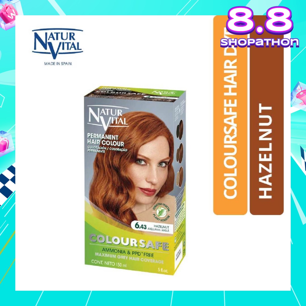 NATURVITAL Coloursafe Permanent Hair Colour Hazelnut 6.43