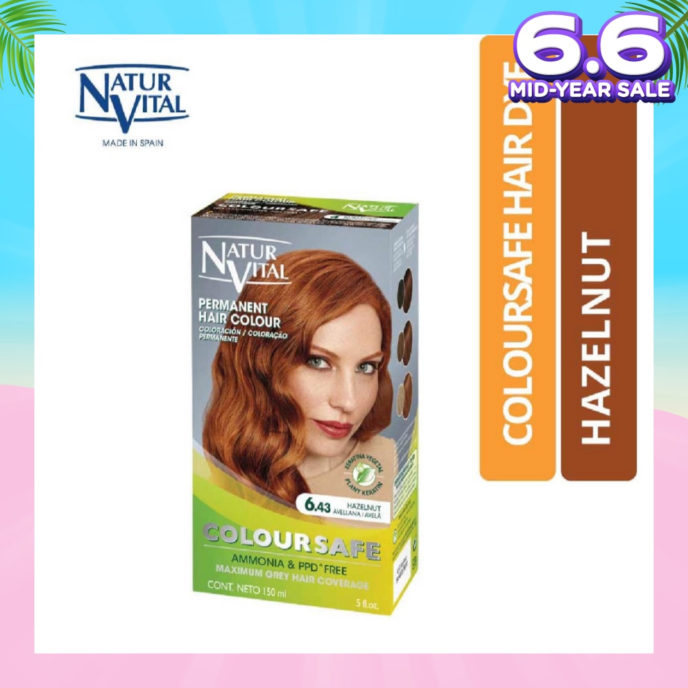 NATURVITAL Coloursafe Permanent Hair Colour Hazelnut 6.43