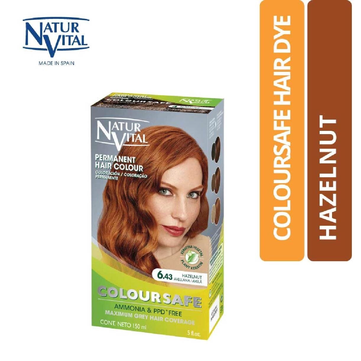 NATURVITAL Coloursafe Permanent Hair Colour Hazelnut 6.43