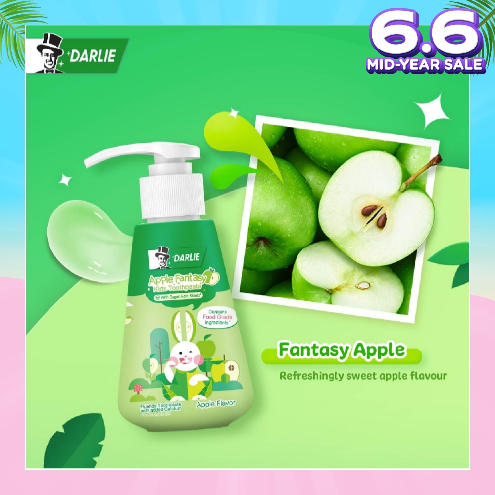 Kids Bunny Pump Toothpaste Apple Fantasy (with Sugar Acid Shield + Contains Food Grade Ingredients) 120g