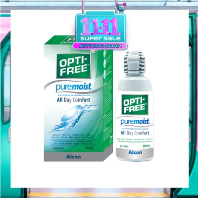 OPTI FREE Puremoist All Day Comfort Multi Purpose Disinfecting Solution 90ml image
