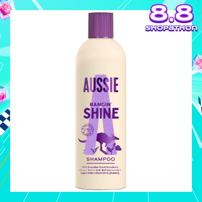 AUSSIE Bangin’ Shine Shampoo (Revitalise Tired + Dull Hair for Silky Soft Hair) 300ml