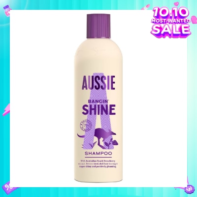 AUSSIE Bangin’ Shine Shampoo (Revitalise Tired + Dull Hair for Silky Soft Hair) 300ml