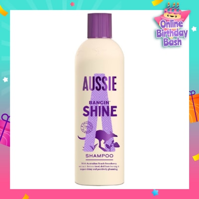 AUSSIE Bangin’ Shine Shampoo (Revitalise Tired + Dull Hair for Silky Soft Hair) 300ml