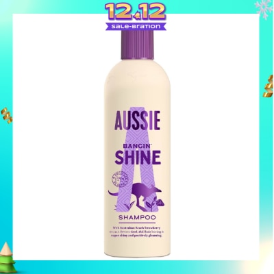 AUSSIE Bangin’ Shine Shampoo (Revitalise Tired + Dull Hair for Silky Soft Hair) 300ml