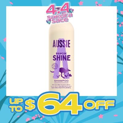 AUSSIE - Bangin’ Shine Shampoo (Revitalise Tired + Dull Hair for Silky Soft Hair) 300ml