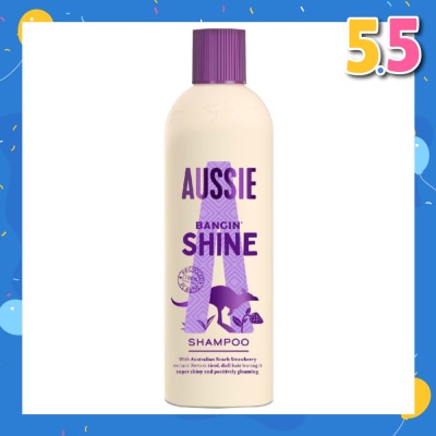 AUSSIE Bangin’ Shine Shampoo (Revitalise Tired + Dull Hair for Silky Soft Hair) 300ml