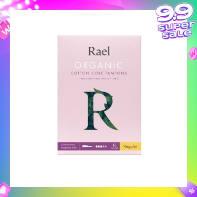 RAEL Regular Organic Cotton Tampons With Bpa-Free Applicator 16s