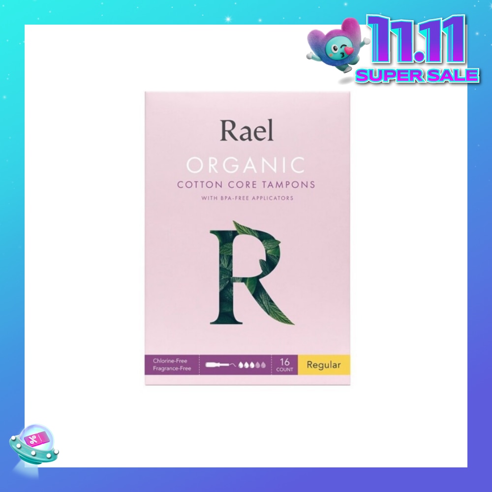 Regular Organic Cotton Tampons With Bpa-Free Applicator 16s