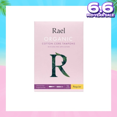 RAEL Regular Organic Cotton Tampons With Bpa-Free Applicator 16s