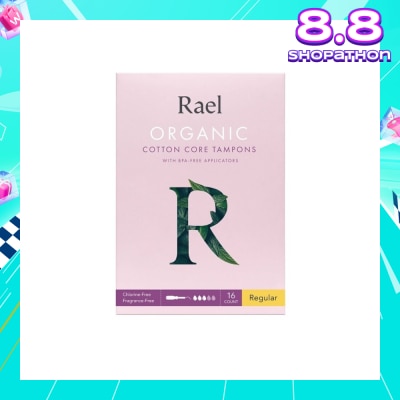 RAEL Regular Organic Cotton Tampons With Bpa-Free Applicator 16s