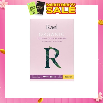 RAEL Regular Organic Cotton Tampons With Bpa-Free Applicator 16s