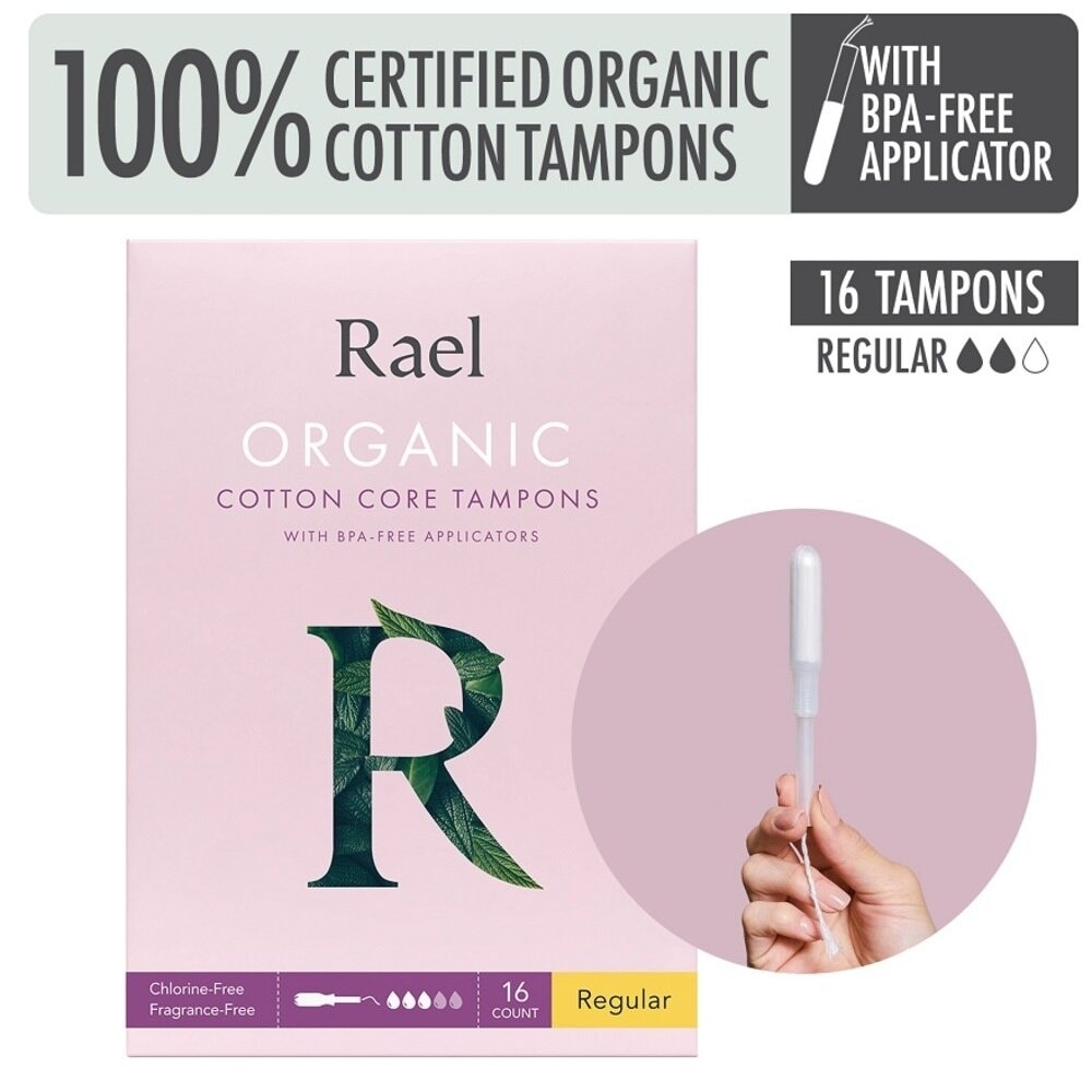 Regular Organic Cotton Tampons With Bpa-Free Applicator 16s