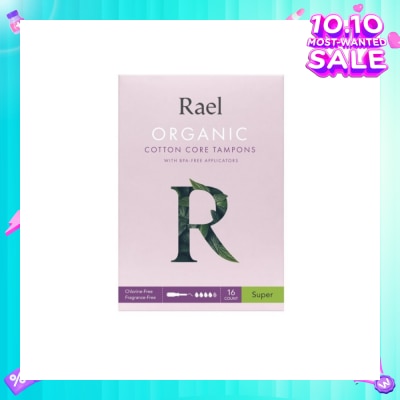 RAEL Super Organic Cotton Tampons With Bpa-Free Applicator 16s