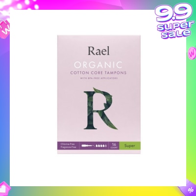 RAEL Super Organic Cotton Tampons With Bpa-Free Applicator 16s