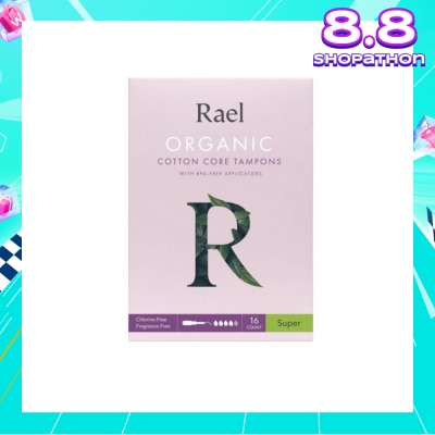 RAEL Super Organic Cotton Tampons With Bpa-Free Applicator 16s