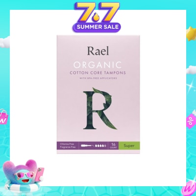 RAEL - Super Organic Cotton Tampons With Bpa-Free Applicator 16s