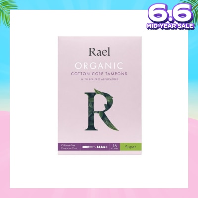 RAEL Super Organic Cotton Tampons With Bpa-Free Applicator 16s