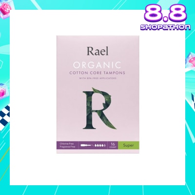 RAEL Super Organic Cotton Tampons With Bpa-Free Applicator 16s