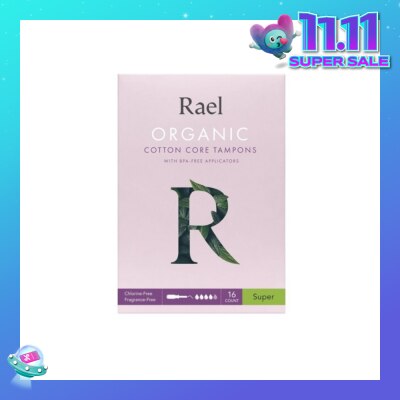 RAEL Super Organic Cotton Tampons With Bpa-Free Applicator 16s