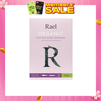 RAEL Super Organic Cotton Tampons With Bpa-Free Applicator 16s