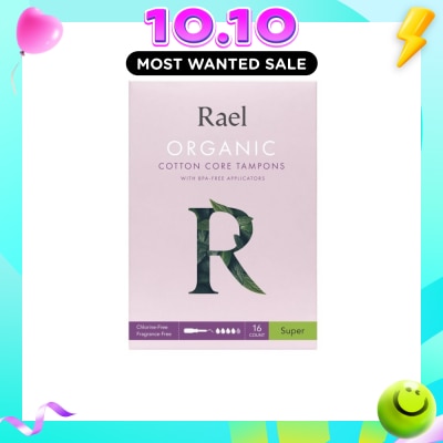 RAEL Super Organic Cotton Tampons With Bpa Free Applicator 16s image