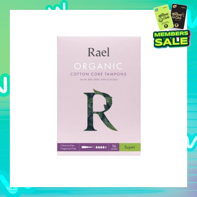 RAEL Super Organic Cotton Tampons With Bpa-Free Applicator 16s