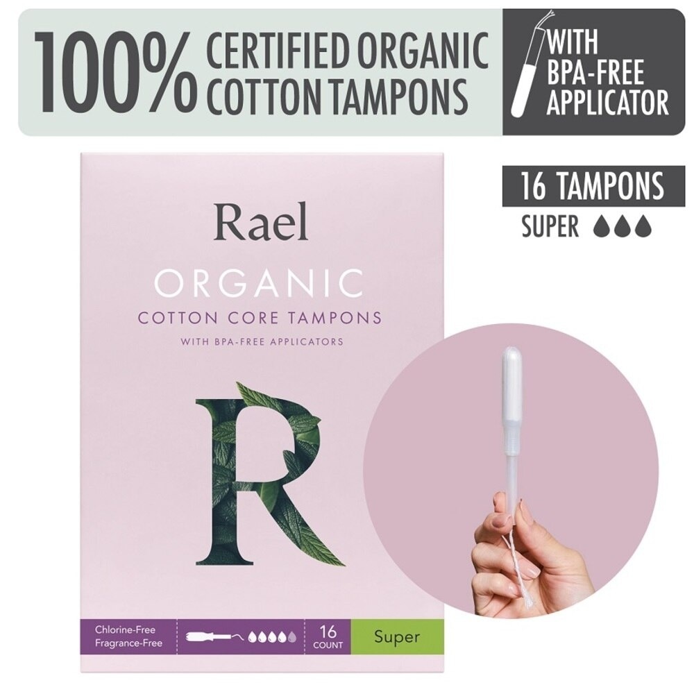 Super Organic Cotton Tampons With Bpa-Free Applicator 16s