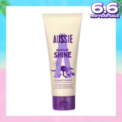 AUSSIE Bangin’ Shine Hair Conditioner (Revitalise Tired + Dull Hair for Silky Soft Hair) 200ml