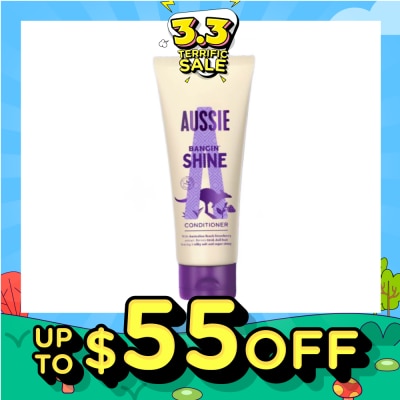 AUSSIE Bangin’ Shine Hair Conditioner (Revitalise Tired + Dull Hair for Silky Soft Hair) 200ml