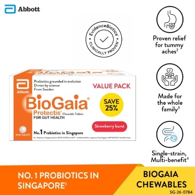 BIOGAIA Probiotic Chewable Tablet With Strawberry Burst Flavour Packset 30s x 3 pack image
