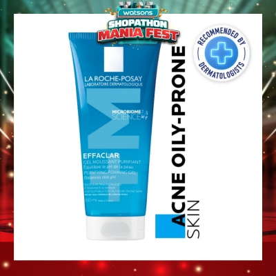 LA ROCHE-POSAY - Effaclar Foaming Purifying Gel (0% Alcohol, Non-Comedogenic Face Wash for Oily Acne-Prone Skin) 200ml