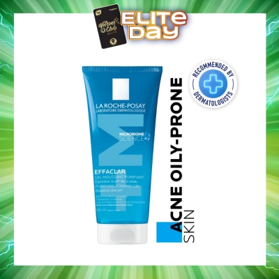 LA ROCHE-POSAY - Effaclar Foaming Purifying Gel (0% Alcohol, Non-Comedogenic Face Wash for Oily Acne-Prone Skin) 200ml