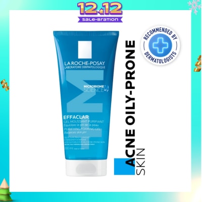 LA ROCHE-POSAY Effaclar Foaming Purifying Gel (0% Alcohol, Non-Comedogenic Face Wash for Oily Acne-Prone Skin) 200ml