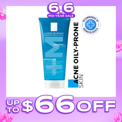 LA ROCHE-POSAY - Effaclar Foaming Purifying Gel (0% Alcohol, Non-Comedogenic Face Wash for Oily Acne-Prone Skin) 200ml