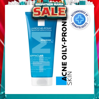 LA ROCHE-POSAY - Effaclar Foaming Purifying Gel (0% Alcohol, Non-Comedogenic Face Wash for Oily Acne-Prone Skin) 200ml
