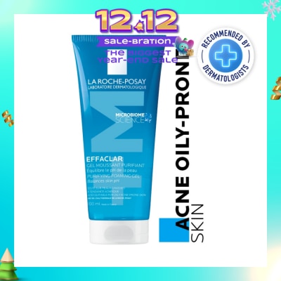 LA ROCHE-POSAY Effaclar Foaming Purifying Gel (0% Alcohol, Non-Comedogenic Face Wash for Oily Acne-Prone Skin) 200ml