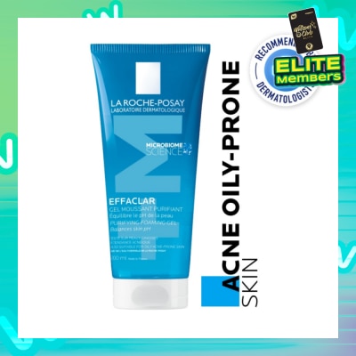 LA ROCHE-POSAY Effaclar Foaming Purifying Gel (0% Alcohol, Non-Comedogenic Face Wash for Oily Acne-Prone Skin) 200ml