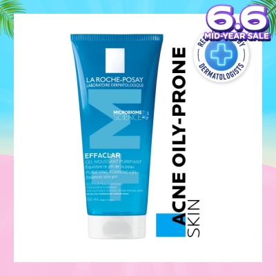 LA ROCHE-POSAY Effaclar Foaming Purifying Gel (0% Alcohol, Non-Comedogenic Face Wash for Oily Acne-Prone Skin) 200ml