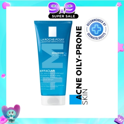 LA ROCHE-POSAY - Effaclar Foaming Purifying Gel (0% Alcohol, Non-Comedogenic Face Wash for Oily Acne-Prone Skin) 200ml image