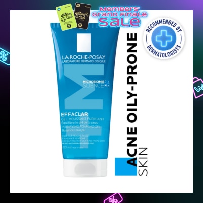 LA ROCHE-POSAY Effaclar Foaming Purifying Gel (0% Alcohol, Non-Comedogenic Face Wash for Oily Acne-Prone Skin) 200ml
