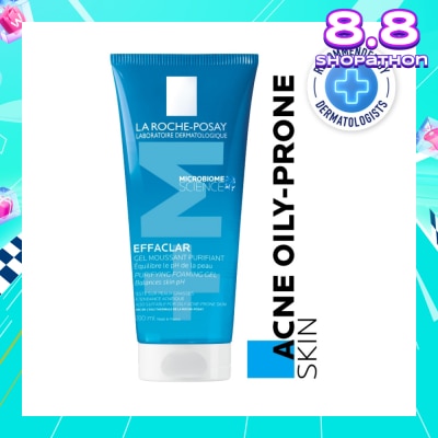 LA ROCHE-POSAY Effaclar Foaming Purifying Gel (0% Alcohol, Non-Comedogenic Face Wash for Oily Acne-Prone Skin) 200ml